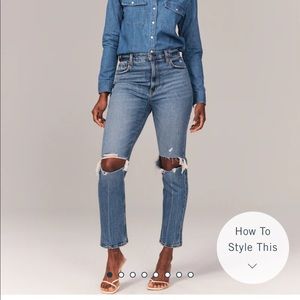 Abercrombie and Fitch ankle straight ultra high rise curve love denim jeans